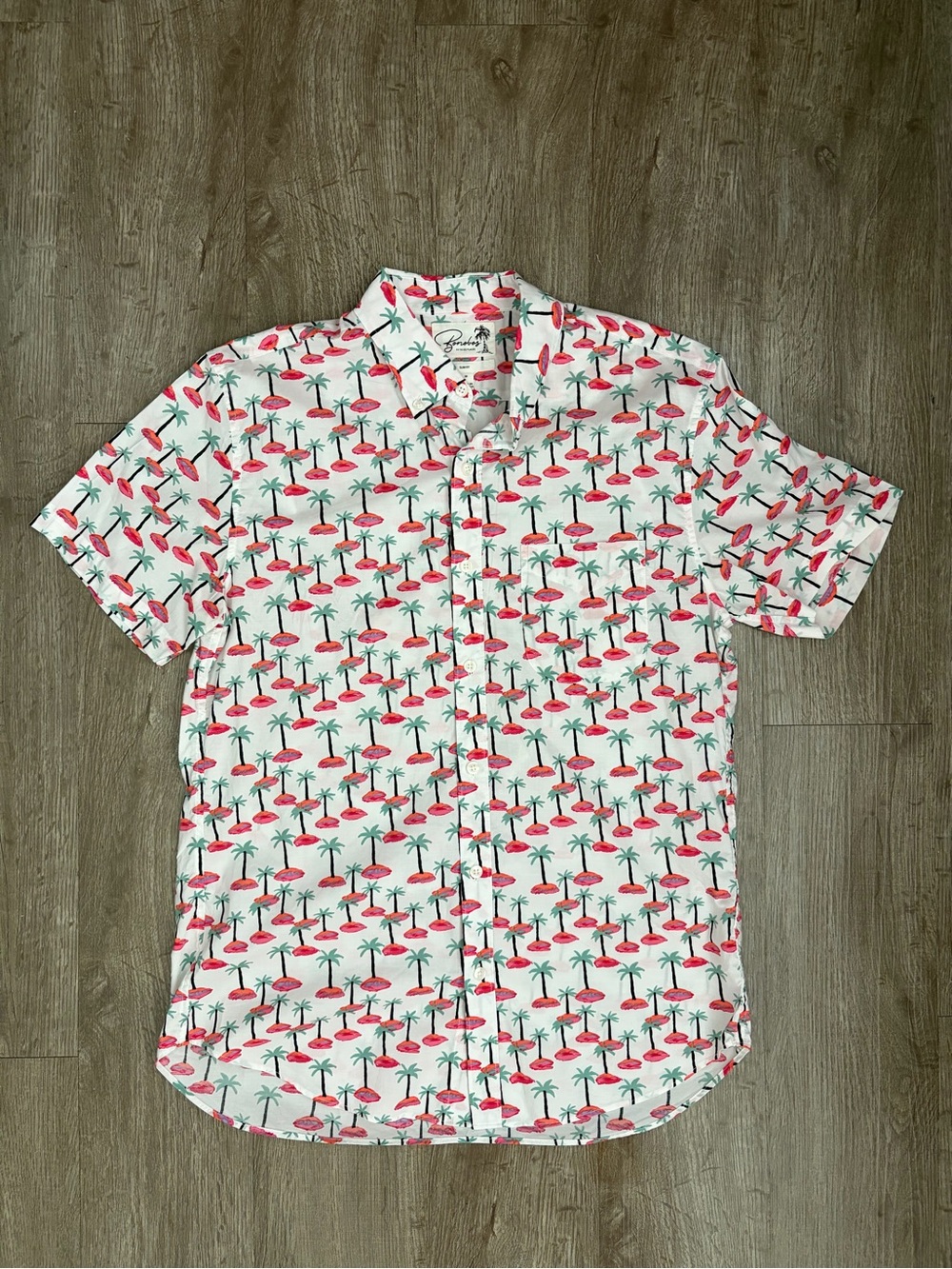Bonobos Slim Fit Short Sleeve Button Down Sz M Palm Tree Print Riviera Shirt